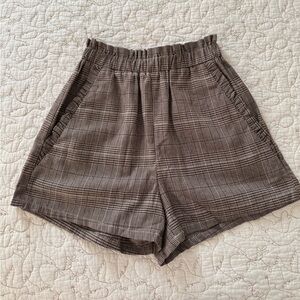 Plaid paperbag shorts